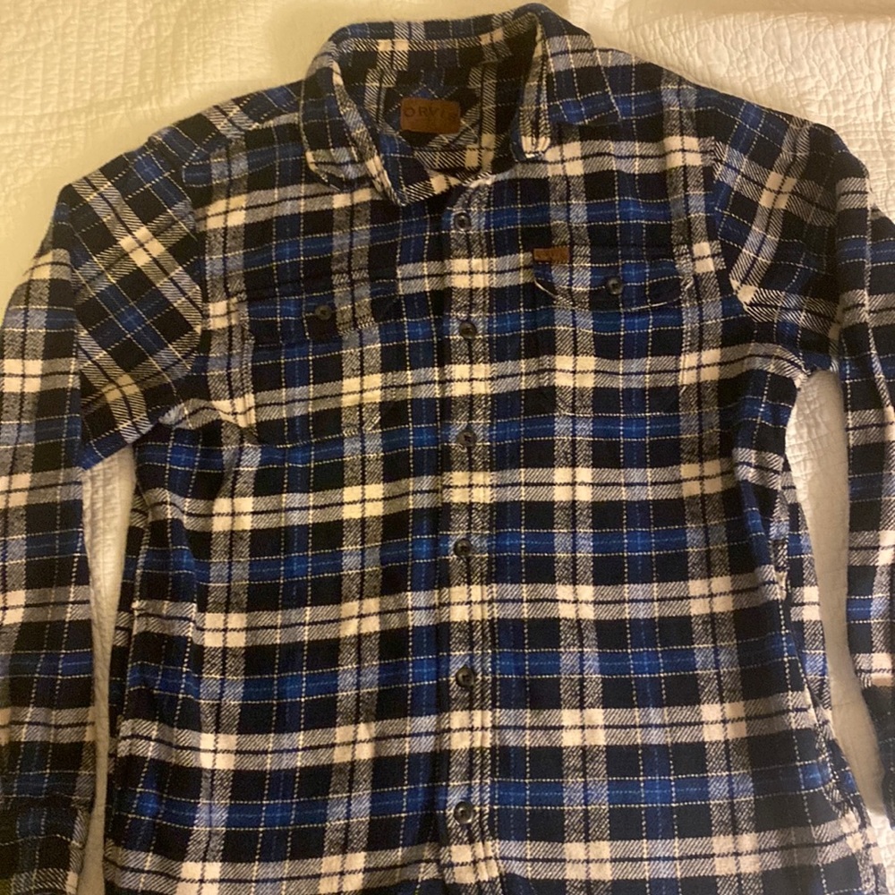 ORVIS The Perfect Flannel Blue/White Plaid - UNISEX Medium